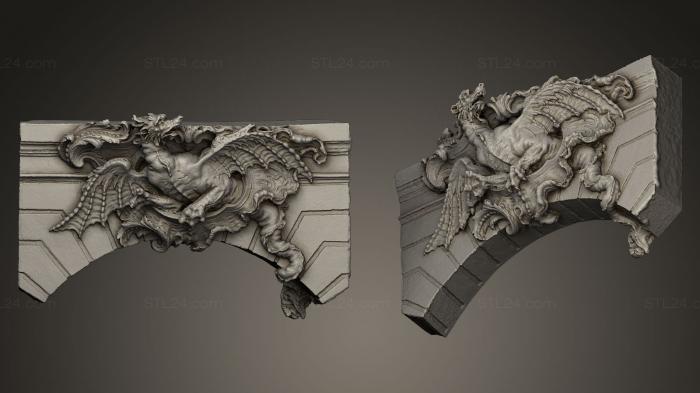 Статуэтки и статуи разные (Каменный Дракон, STKR_0416) 3D модель для ЧПУ станка